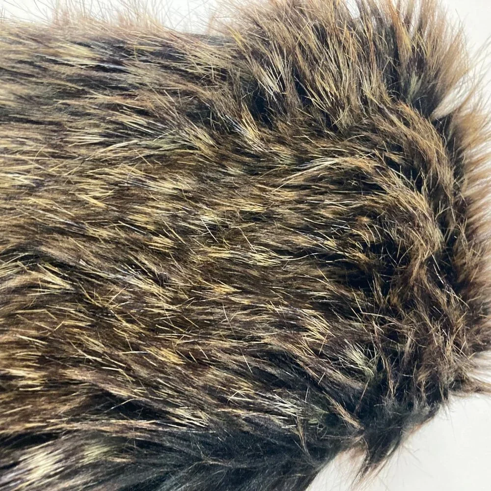 Womens Dillards Faux Fur Mink Scarf Brown Acrylic Polyester 5 x 39